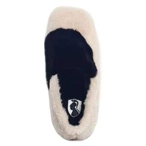 VHNY | Fuzzy Flurry Cozy Faux Fur Slippers Size 38  US 7 Black Cream New